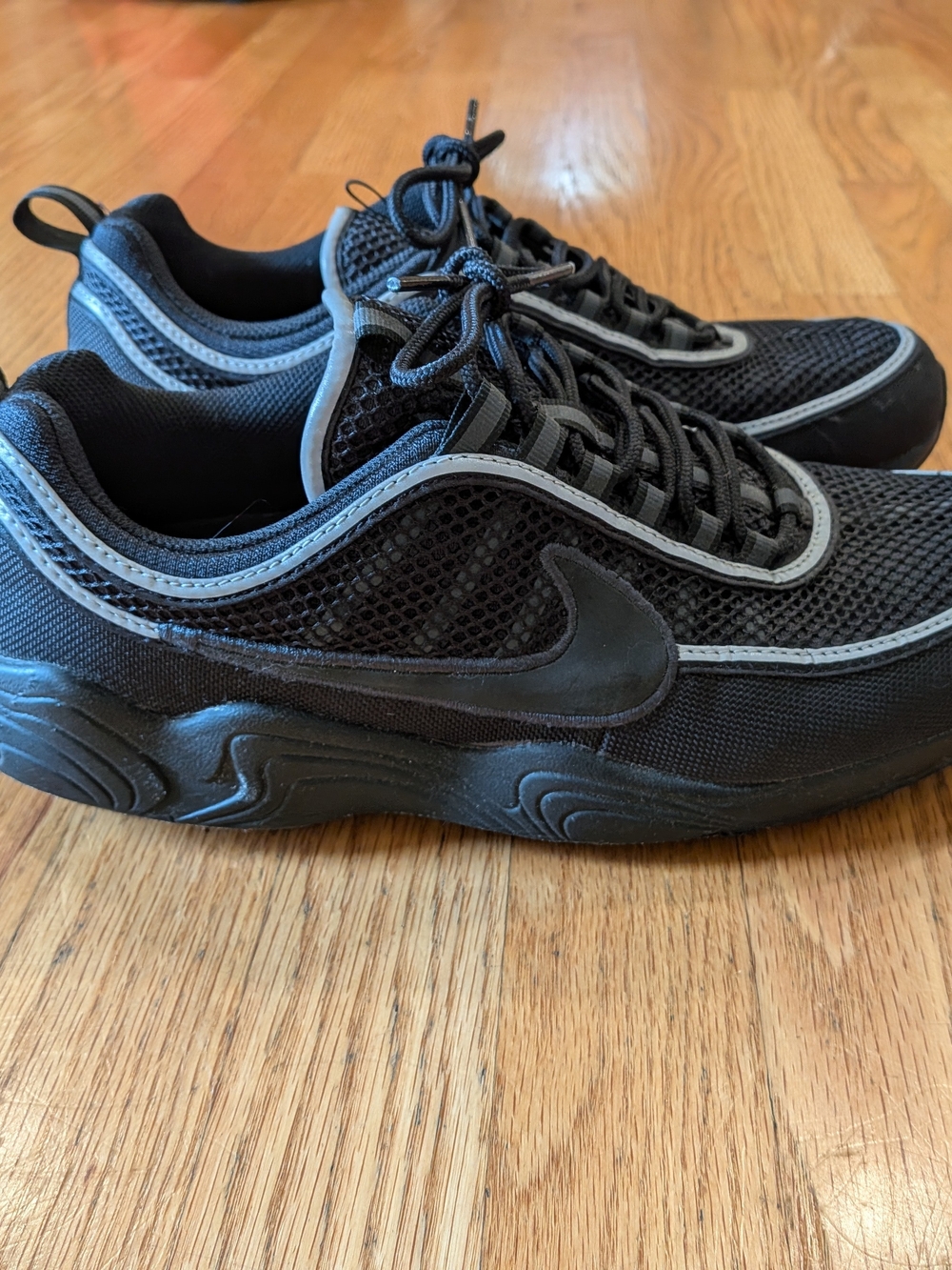 Nike Spiridon Sneakers Size 10.5us Triple Black Great Condition